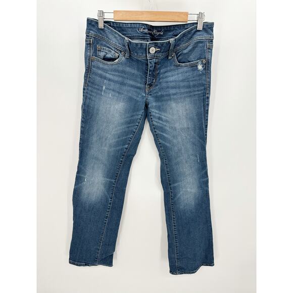American Eagle Y2K Mid Rise Slim Boot Denim Jeans Womens Size 12 - Picture 1 of 8
